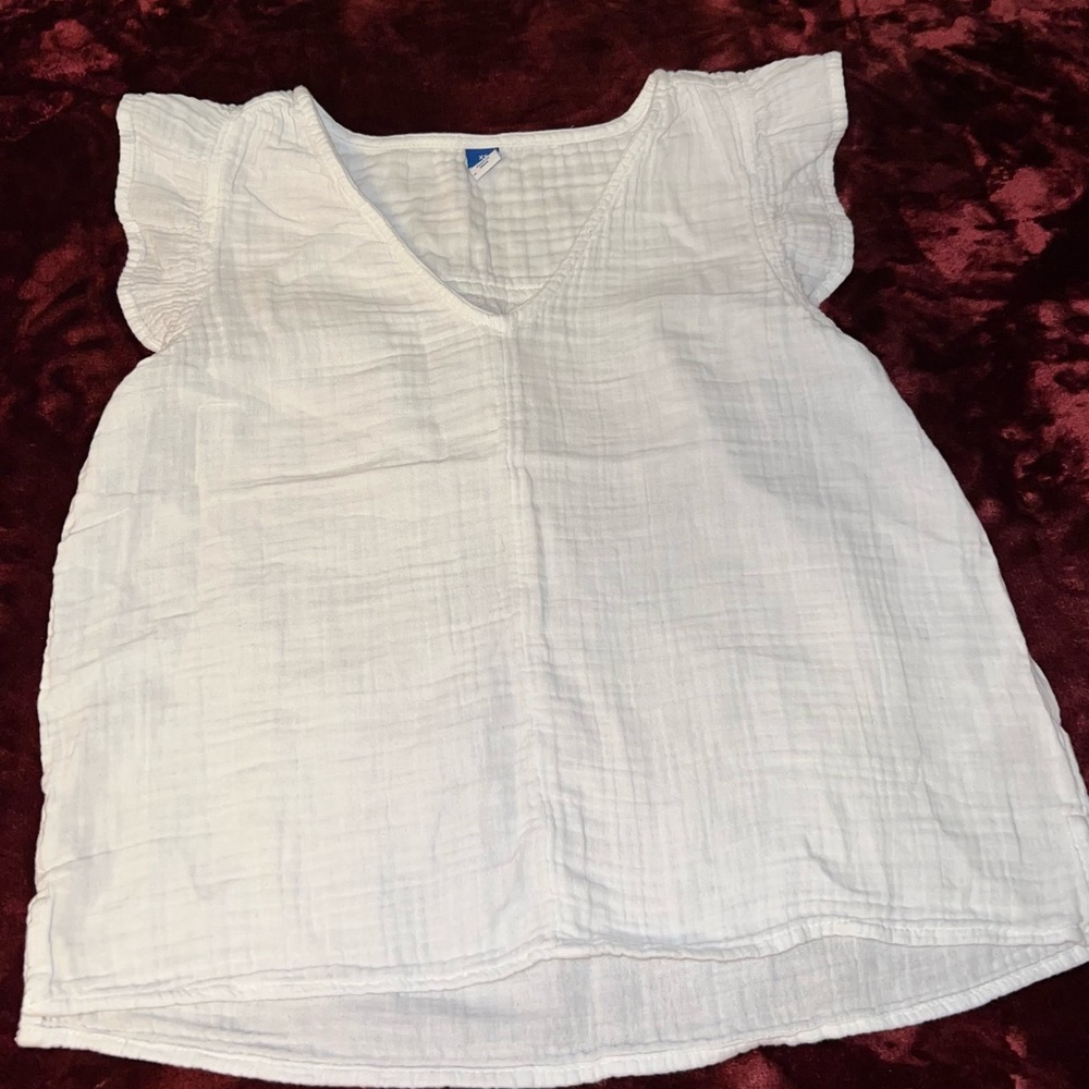 Old Navy White Textured Blouse